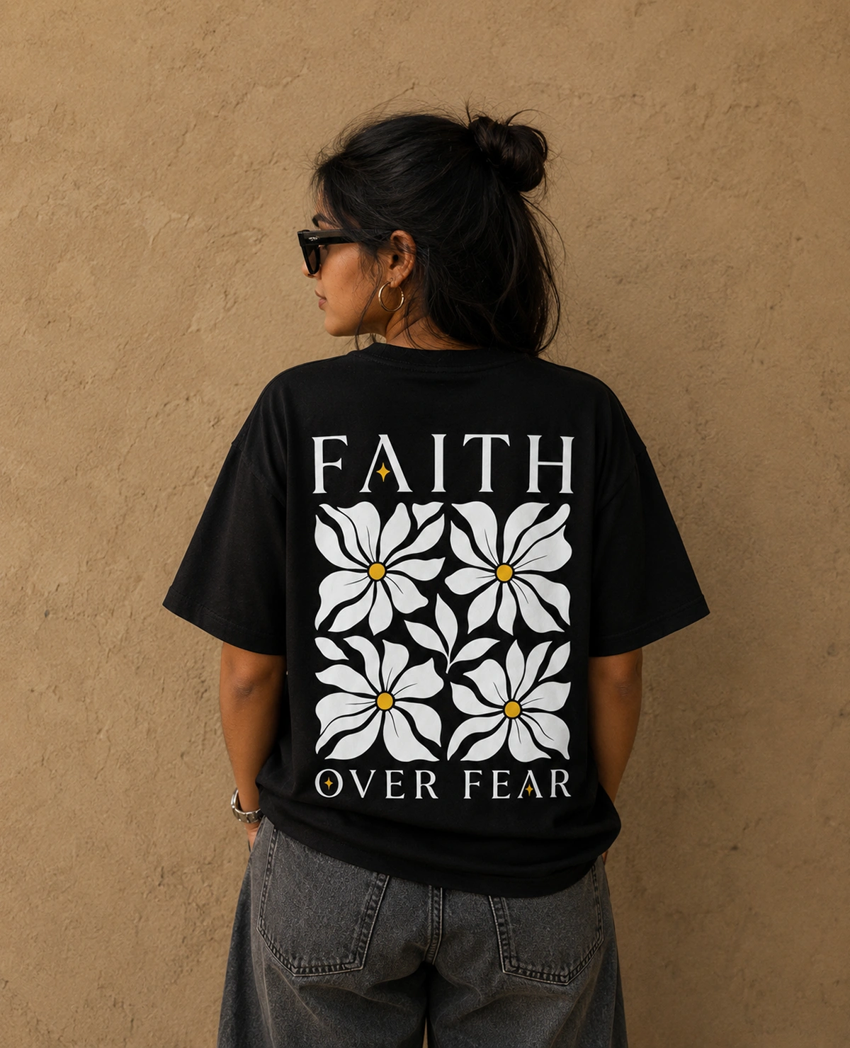 FAITH OVER FEAR OVERSIZED T-SHIRT - Image 4
